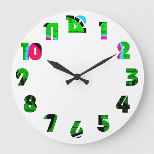 Graffiti 12 Number Overlay Wccn Große Wanduhr (Vorderseite)