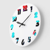 Graffiti 14 Number Overlay wc arc1 Große Wanduhr (Winkel)