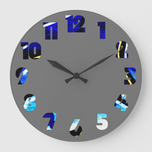 Graffiti 15 Number Overlay Wccn Große Wanduhr (Vorderseite)