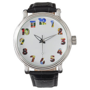 Graffiti 17 Number Overlay Armbanduhr