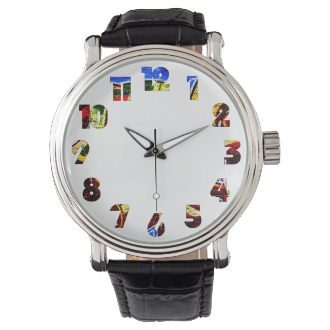 Graffiti 17 Number Overlay Armbanduhr (Vorderseite)