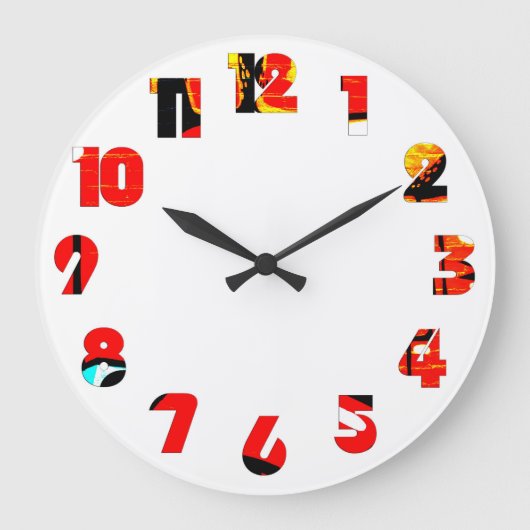Graffiti 19 Number Overlay wccna Große Wanduhr (Vorderseite)