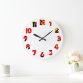 Graffiti 19 Number Overlay wccna Große Wanduhr (Zuhause)