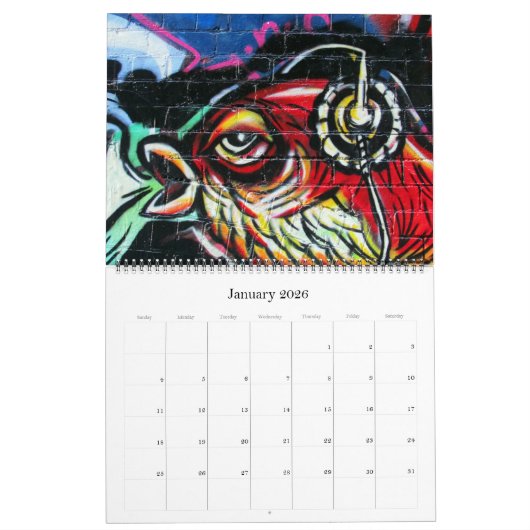 Graffiti 2025 kalender (Jan 2026)