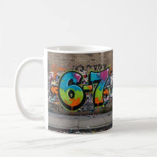 Graffiti 67 Viraler Trend/Fette Pop-Art Straßenmod Kaffeetasse (Links)