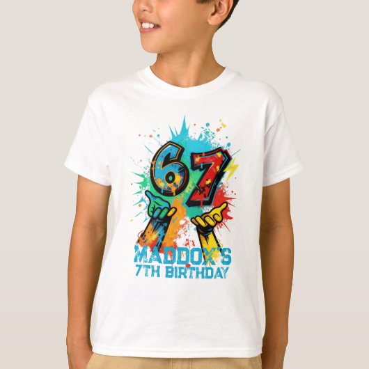 Graffiti 6-7 Birthday T-shirt Six Seven (Vorderseite)
