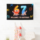 Graffiti 6 7 Meme Trend Six Seven Birthday Party Banner (Insitu)