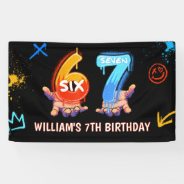 Graffiti 6 7 Meme Trend Six Seven Birthday Party Banner
