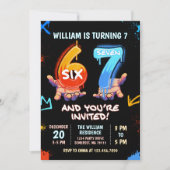 Graffiti 6 7 Meme Trend Six Seven Birthday Party Einladung (Vorderseite)