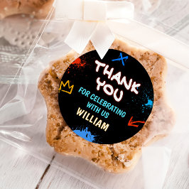 Graffiti 6 7 Meme Trend Six Seven Birthday Party Runder Aufkleber