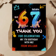 Graffiti 6 7 Meme Trend Six Seven Geburtstagsparty