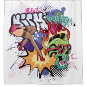 Graffiti-Abbildung mit Graffiti-Buchstaben Duschvorhang (Vorderseite)