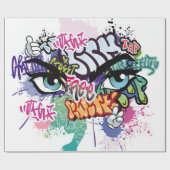 Graffiti-Abbildung mit Graffiti-Buchstaben Geschenkpapier (Flach)