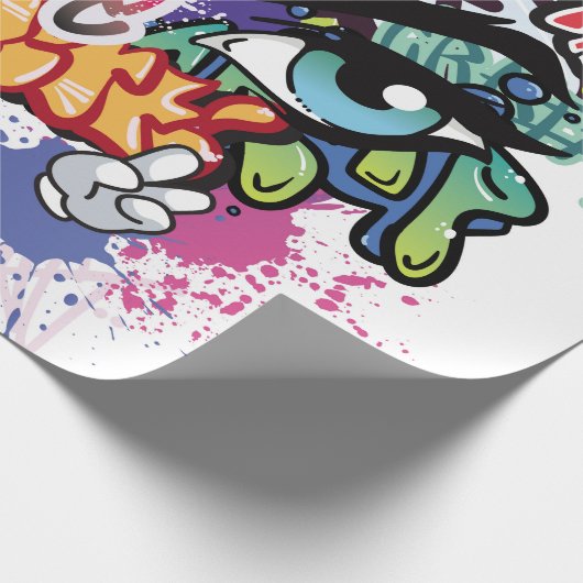Graffiti-Abbildung mit Graffiti-Buchstaben Geschenkpapier (Ecke)
