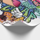 Graffiti-Abbildung mit Graffiti-Buchstaben Geschenkpapier (Ecke)
