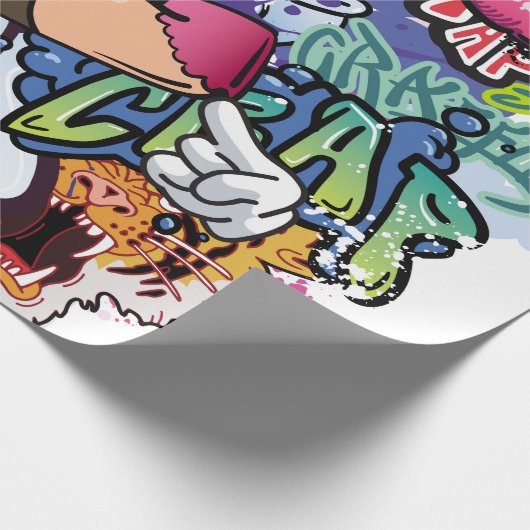 Graffiti-Abbildung mit Graffiti-Buchstaben Geschenkpapier (Ecke)