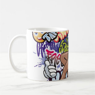 Graffiti-Abbildung mit Graffiti-Buchstaben Kaffeetasse