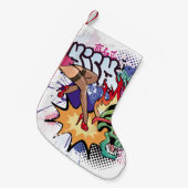 Graffiti-Abbildung mit Graffiti-Buchstaben Kleiner Weihnachtsstrumpf (Vorderansicht (hängend))