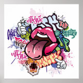 Graffiti-Abbildung mit Graffiti-Buchstaben Poster (Vorne)