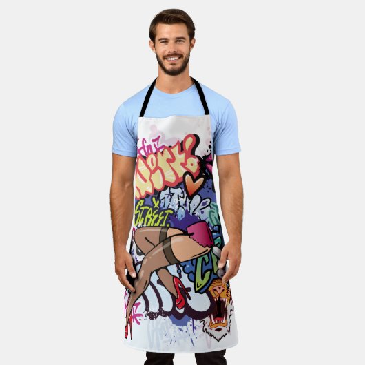 Graffiti-Abbildung mit Graffiti-Buchstaben Schürze (Getragen)