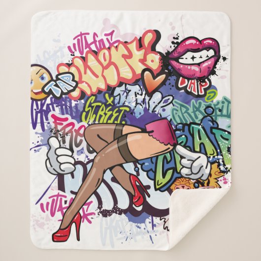 Graffiti-Abbildung mit Graffiti-Buchstaben Sherpadecke (Vorderseite)