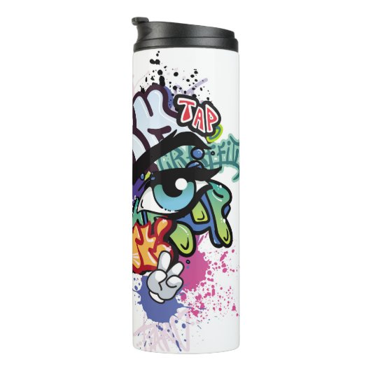 Graffiti-Abbildung mit Graffiti-Buchstaben Thermosbecher (Nach rechts gedreht)