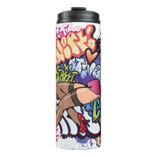 Graffiti-Abbildung mit Graffiti-Buchstaben Thermosbecher
