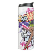 Graffiti-Abbildung mit Graffiti-Buchstaben Thermosbecher (Nach links gedreht)