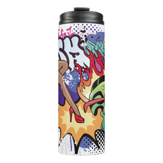 Graffiti-Abbildung mit Graffiti-Buchstaben Thermosbecher (Vorderseite)