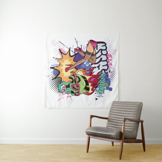 Graffiti-Abbildung mit Graffiti-Buchstaben Wandteppich (Beispiel (Horizontal))