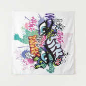 Graffiti-Abbildung mit Graffiti-Buchstaben Wandteppich (Vorderseite (Horizontal))