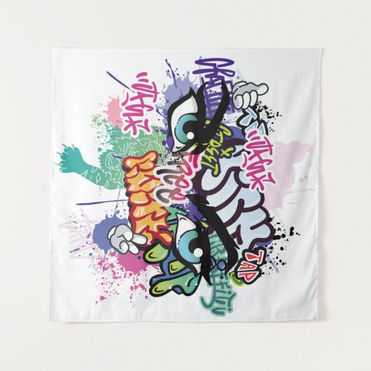 Graffiti-Abbildung mit Graffiti-Buchstaben Wandteppich (Vorderseite (Horizontal))