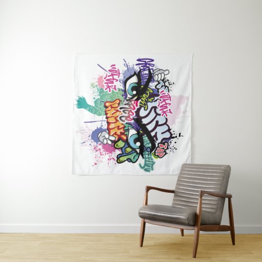 Graffiti-Abbildung mit Graffiti-Buchstaben Wandteppich (Beispiel (Horizontal))