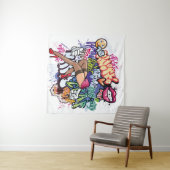 Graffiti-Abbildung mit Graffiti-Buchstaben Wandteppich (Beispiel (Horizontal))