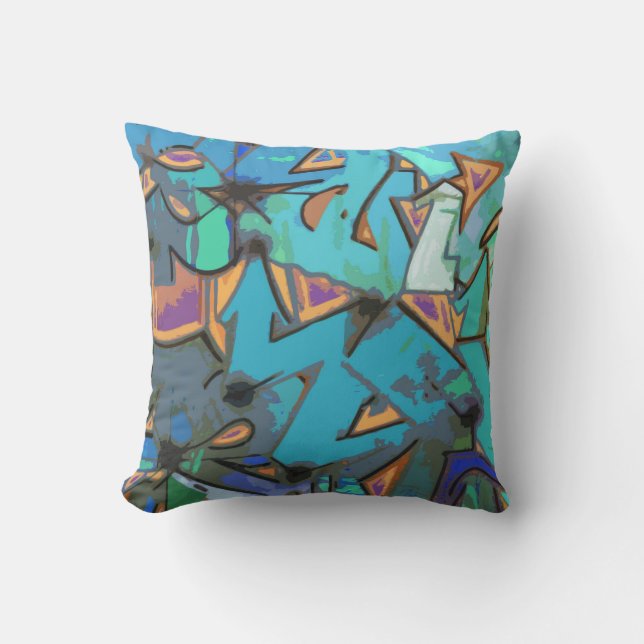 Graffiti Abstract Design Throw Kissen (Vorderseite)