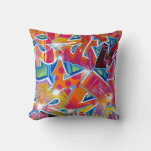 Graffiti Abstract Design Throw Kissen (Reds)