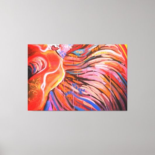 "GRAFFITI ABSTRAKT BLAUE ORANGE ART" LEINWANDDRUCK (Vorderseite)