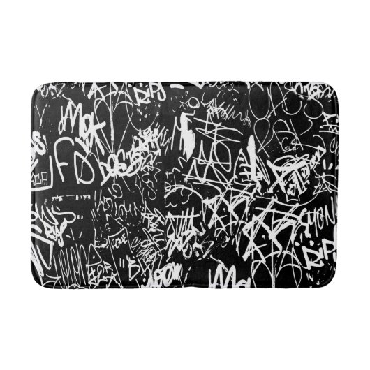 Graffiti Abstrakt Collage Print Pattern Badematte (Vorderseite)