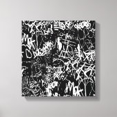 Graffiti Abstrakt Collage Print Pattern Leinwanddruck (Vorderseite)