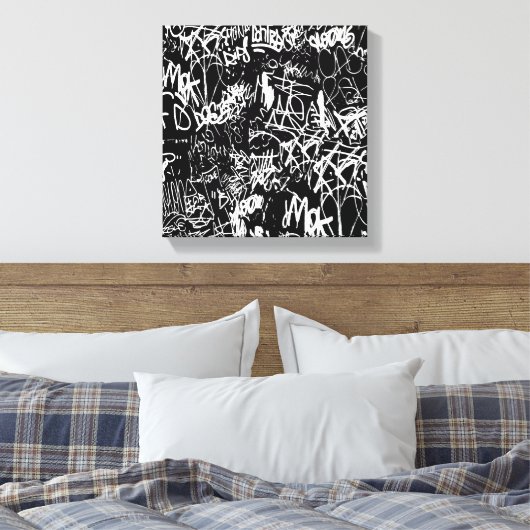 Graffiti Abstrakt Collage Print Pattern Leinwanddruck (Insitu (Schlafzimmer))