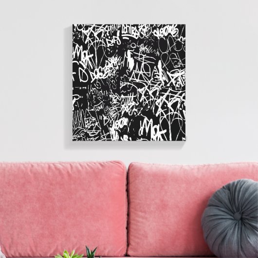 Graffiti Abstrakt Collage Print Pattern Leinwanddruck (Insitu (Wohnzimmer))