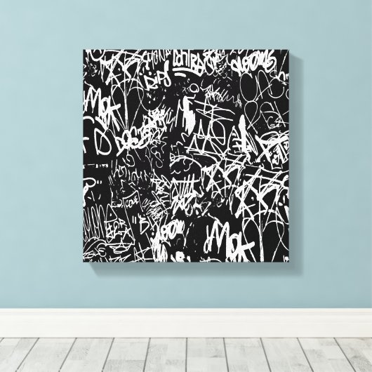 Graffiti Abstrakt Collage Print Pattern Leinwanddruck (Insitu (Holzboden))