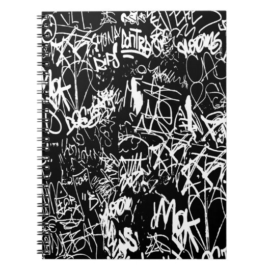 Graffiti Abstrakt Collage Print Pattern Notizblock (Vorderseite)