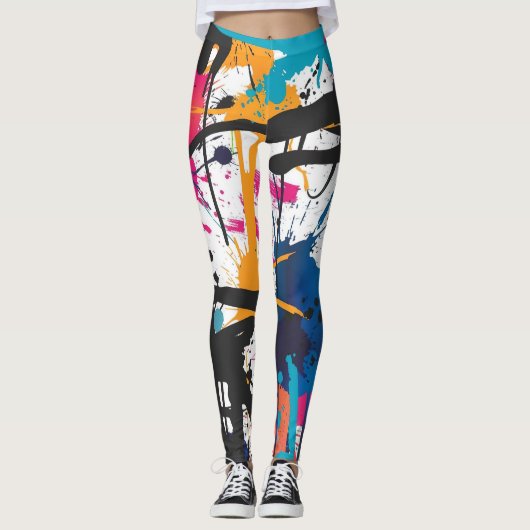 Graffiti abstrakt leggings (Vorderseite)