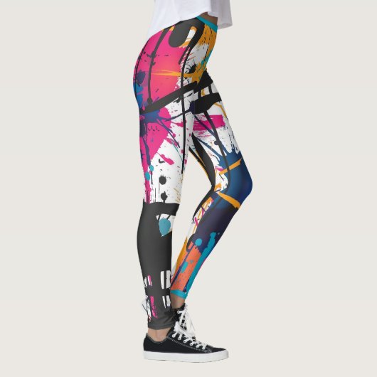 Graffiti abstrakt leggings (Rechts)