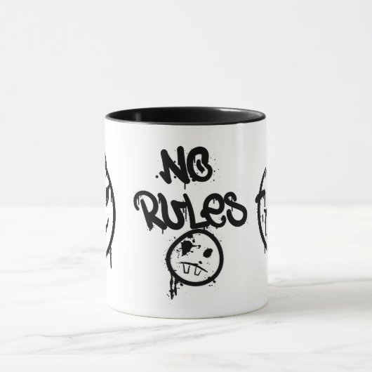 Graffiti Abstrakt "No Rules" Kaffeemaschine Tasse (Zentrum)