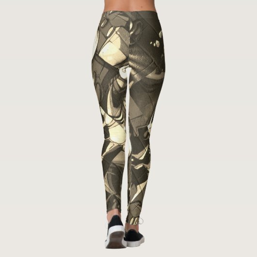Graffiti-abstrakte Camouflage Leggings (Rückseite)