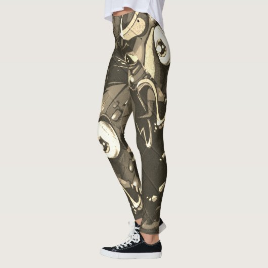 Graffiti-abstrakte Camouflage Leggings (Links)