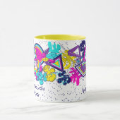 Graffiti abstraktes Farbmuster mit Ihrem Namen Tasse (Zentrum)
