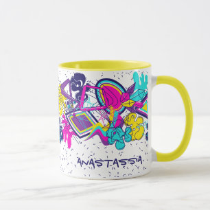 Graffiti abstraktes Farbmuster mit Ihrem Namen Tasse
